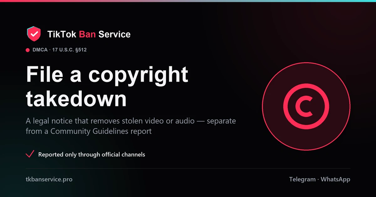Report TikTok counterfeit and IP through the trademark or copyright form, separate from an in-app report