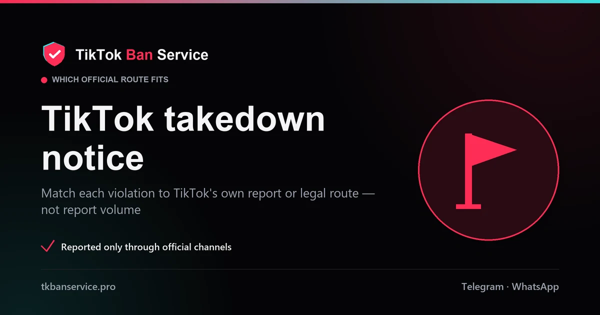 Report a TikTok violation by matching it to the right official route, not by report volume